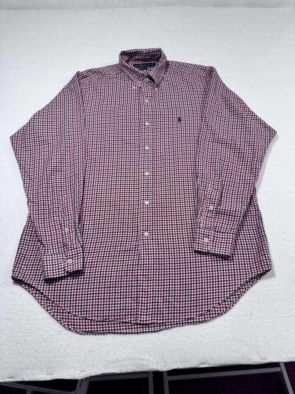 Ralph Lauren Blake Men’s Red Black Gingham Plaid Button Down Shirt M